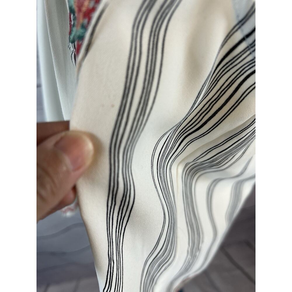 Savanna Jane Embroidered Striped Top Women Large Boho Floral Smocked Blouse - Picture 3 of 7